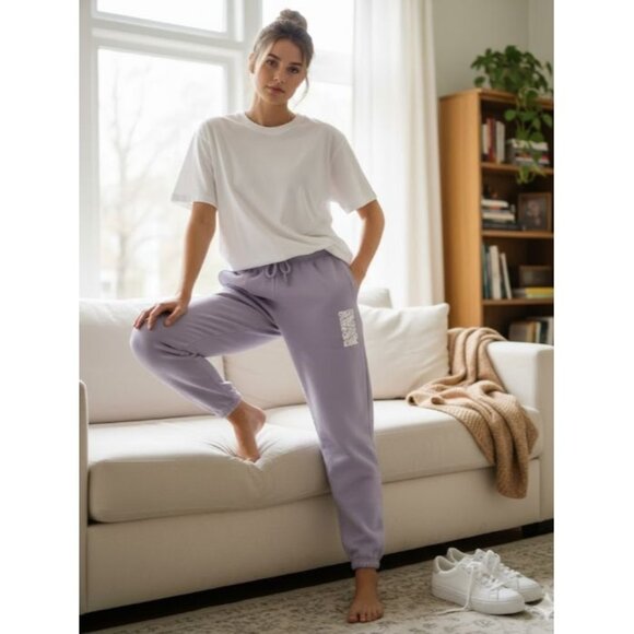Suspicious Antwerp Lavender Sweatpants Retro Athleisure Oversized Y2K Women's L - Picture 1 of 11